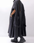 【RUNDHOLZ】OVERSIZED LINEN COTTON STRIPE DRESS _BLACK STRIPE