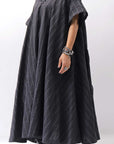【RUNDHOLZ】OVERSIZED LINEN COTTON STRIPE DRESS _BLACK STRIPE