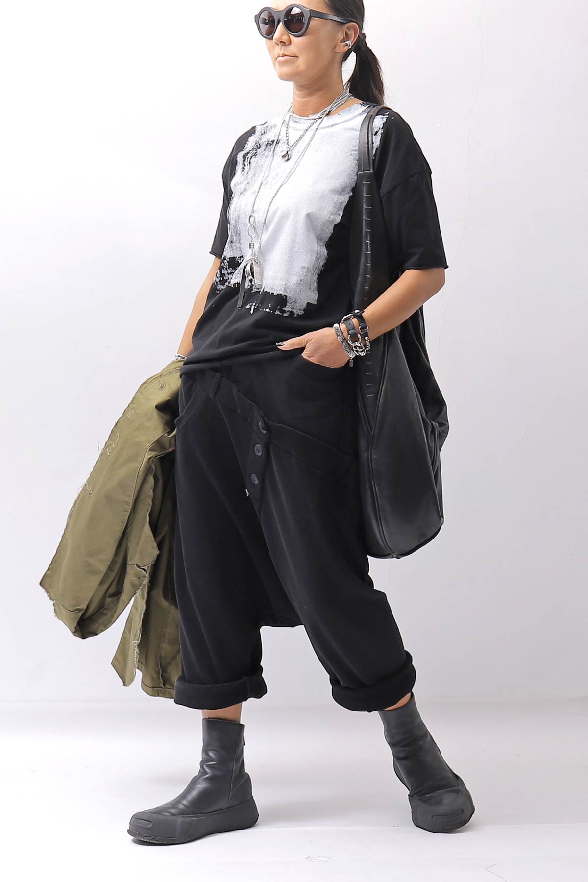 【bajra】 UNISEX PRINTED TEE BLACK&amp;WHITE SET 156QK02