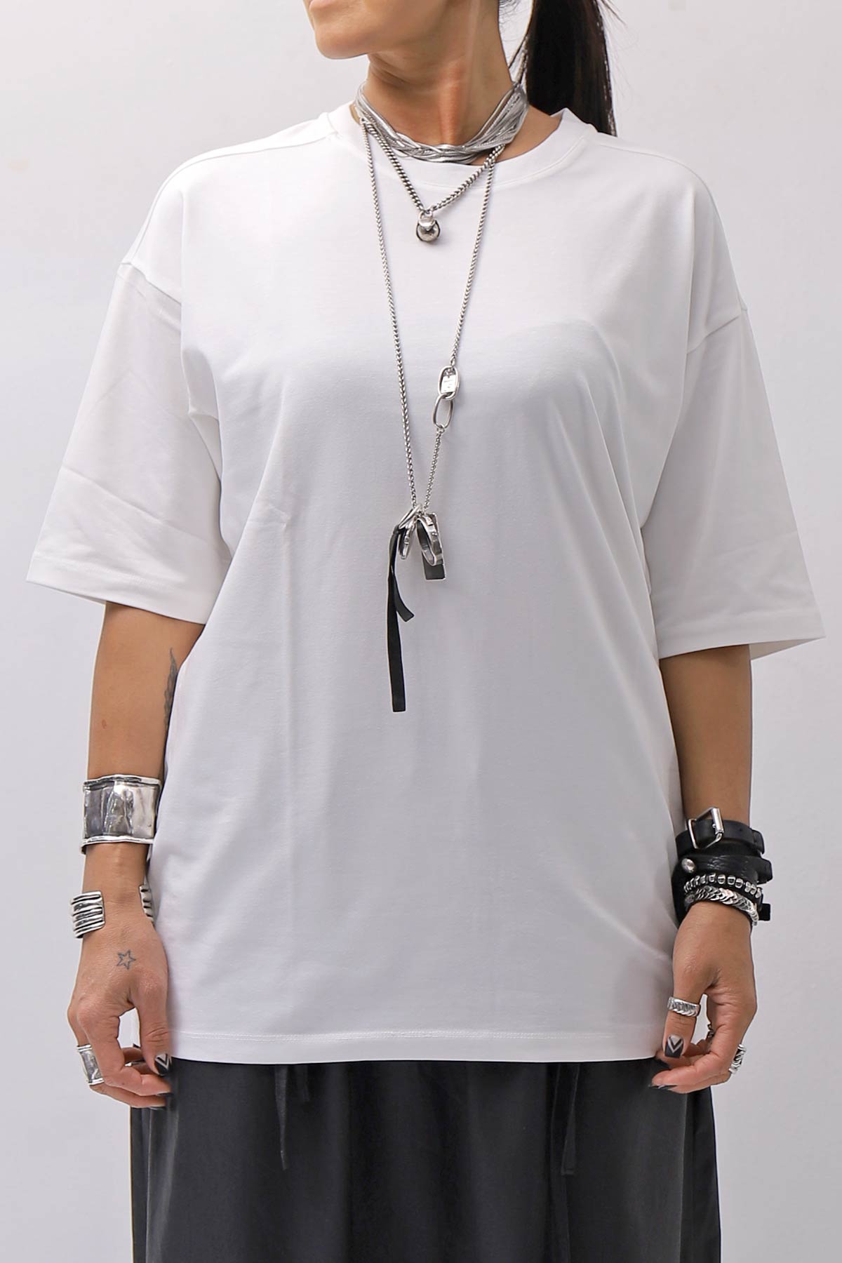 【thom/krom】 UNISEX COTTON MODAL RELAX FIT TEE _OFF WHITE