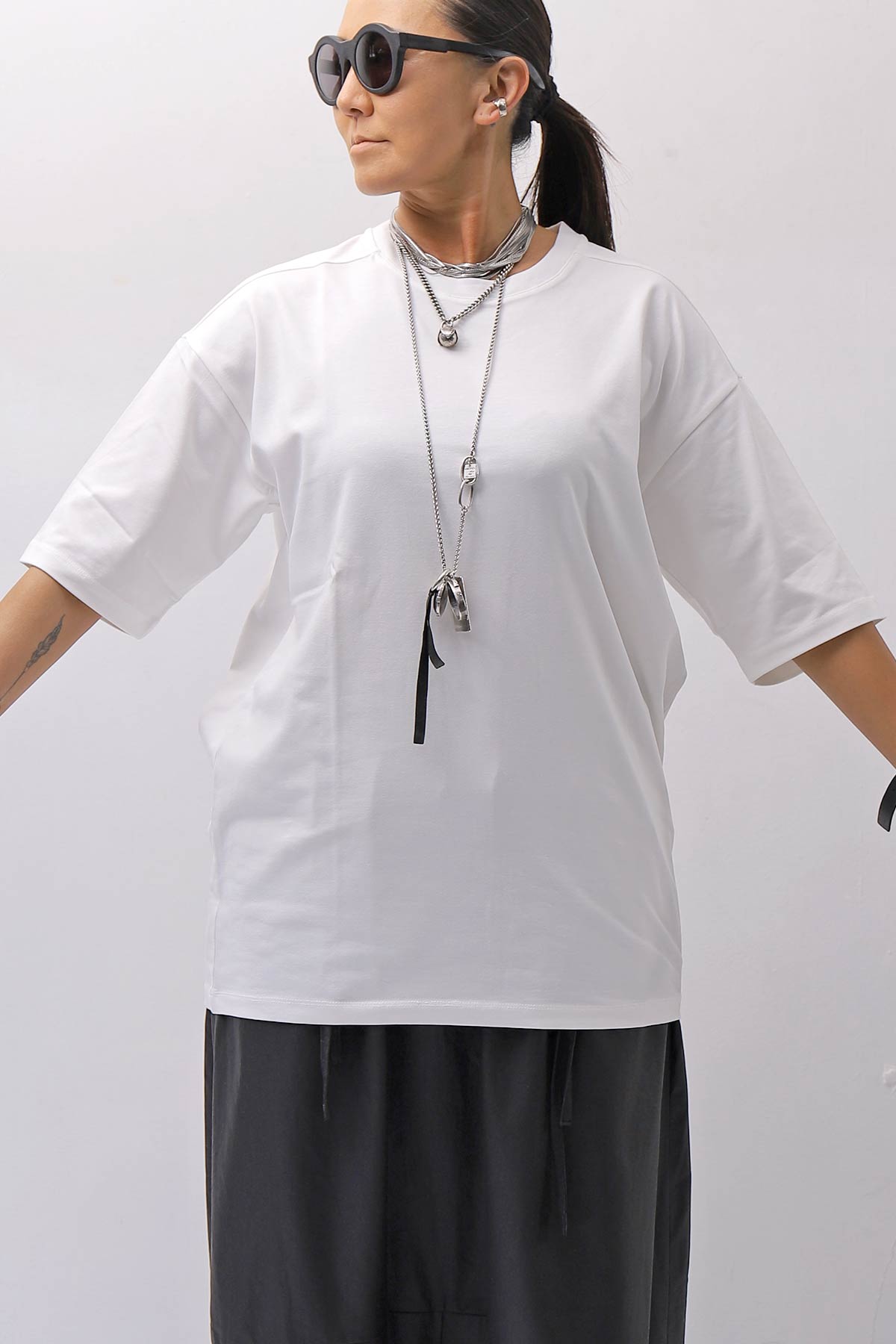 【thom/krom】 UNISEX COTTON MODAL RELAX FIT TEE _OFF WHITE