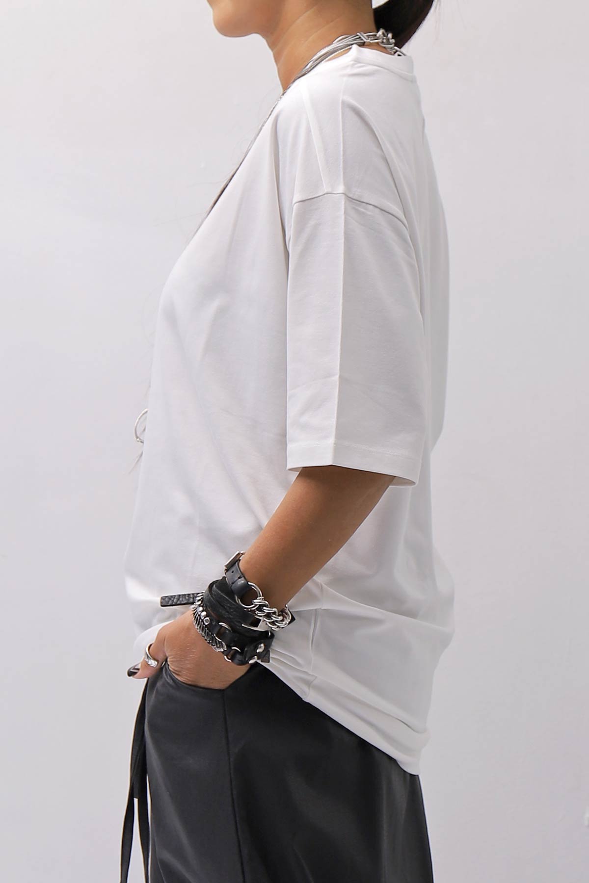 【thom/krom】 UNISEX COTTON MODAL RELAX FIT TEE _OFF WHITE
