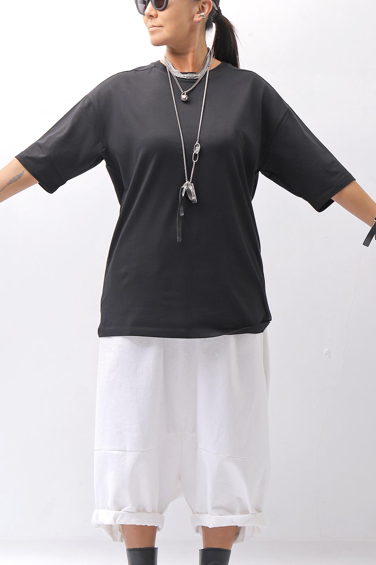【thom/krom】 UNISEX COTTON MODAL RELAX FIT TEE _BLACK