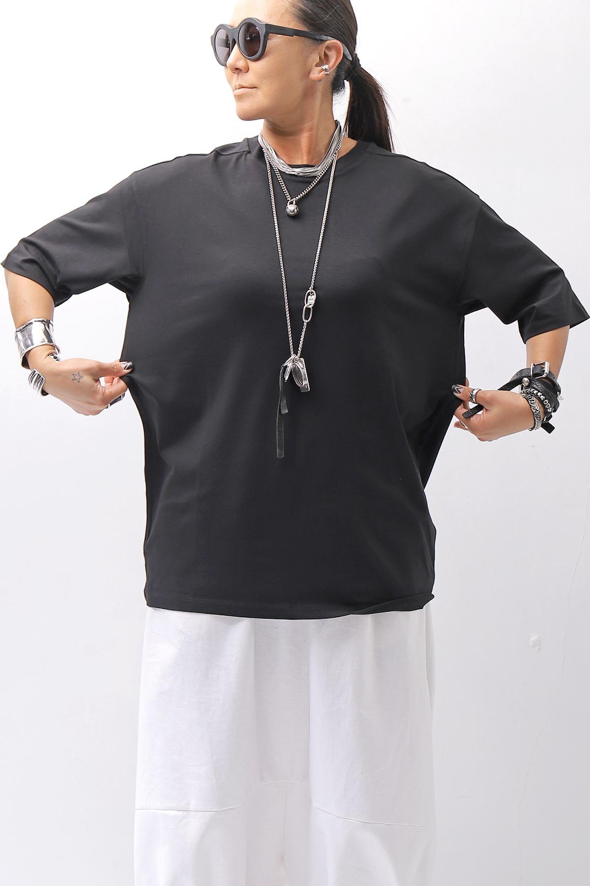 【thom/krom】 UNISEX COTTON MODAL RELAX FIT TEE _BLACK