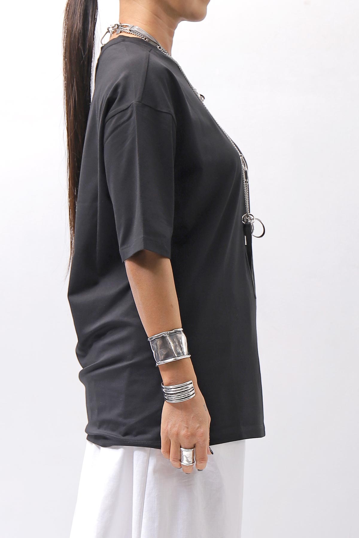 【thom/krom】 UNISEX COTTON MODAL RELAX FIT TEE _BLACK