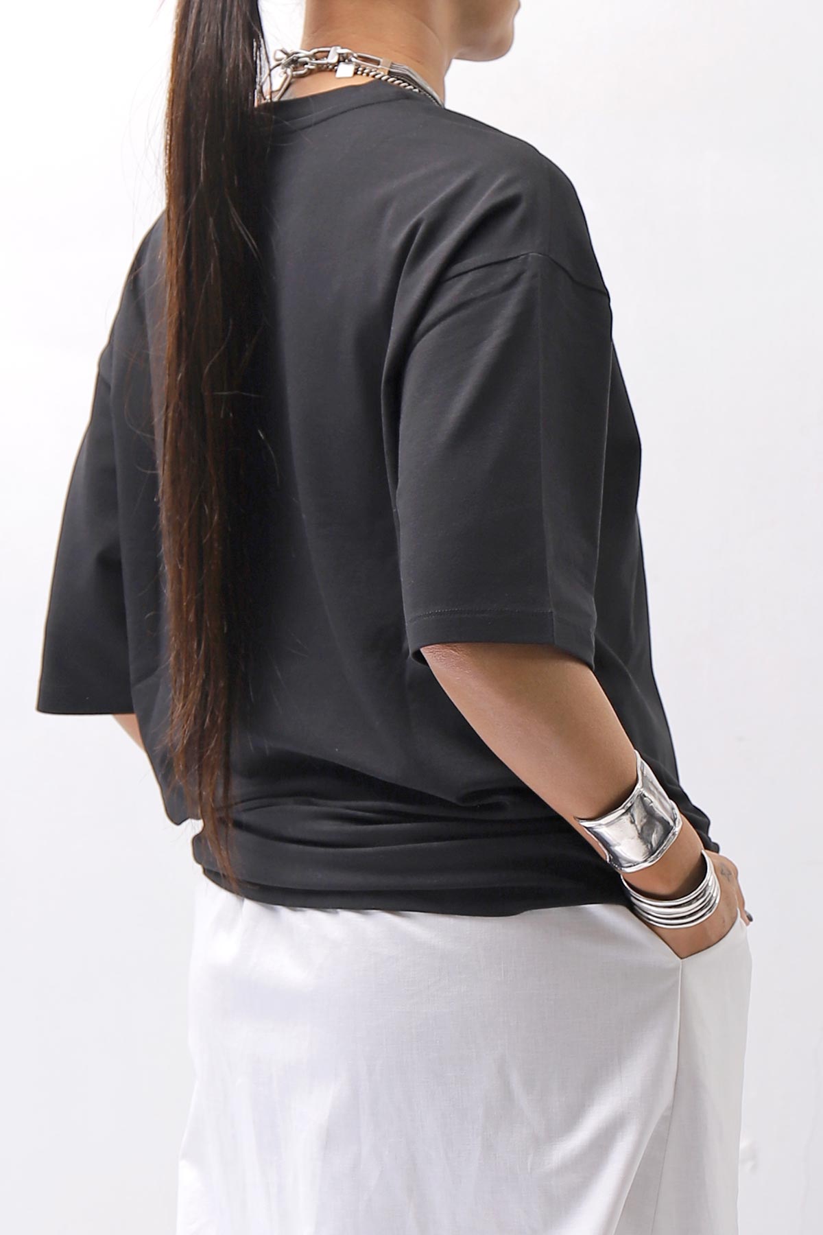 【thom/krom】 UNISEX COTTON MODAL RELAX FIT TEE _BLACK