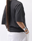【thom/krom】 UNISEX COTTON MODAL RELAX FIT TEE _BLACK