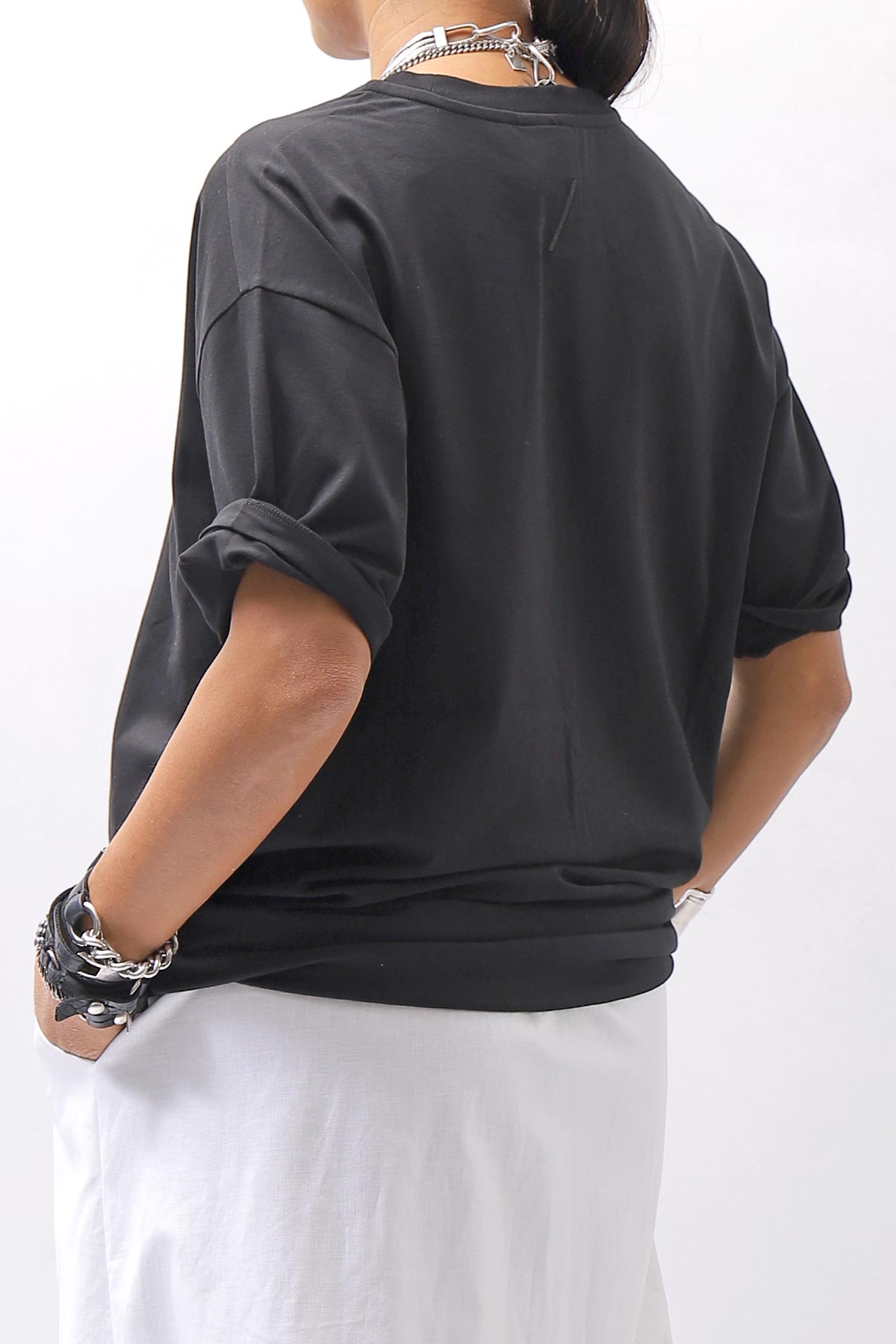 【thom/krom】 UNISEX COTTON MODAL RELAX FIT TEE _BLACK