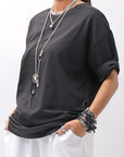 【thom/krom】 UNISEX COTTON MODAL RELAX FIT TEE _BLACK