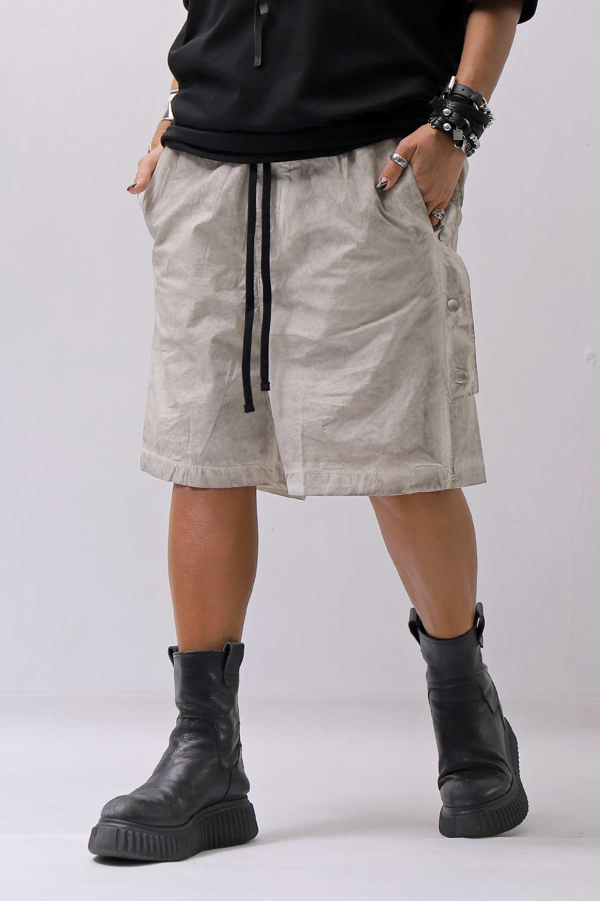 【thom/krom】 UNISEX STRETCH COTTON HALF PANTS MP33_VEGETAL STONE