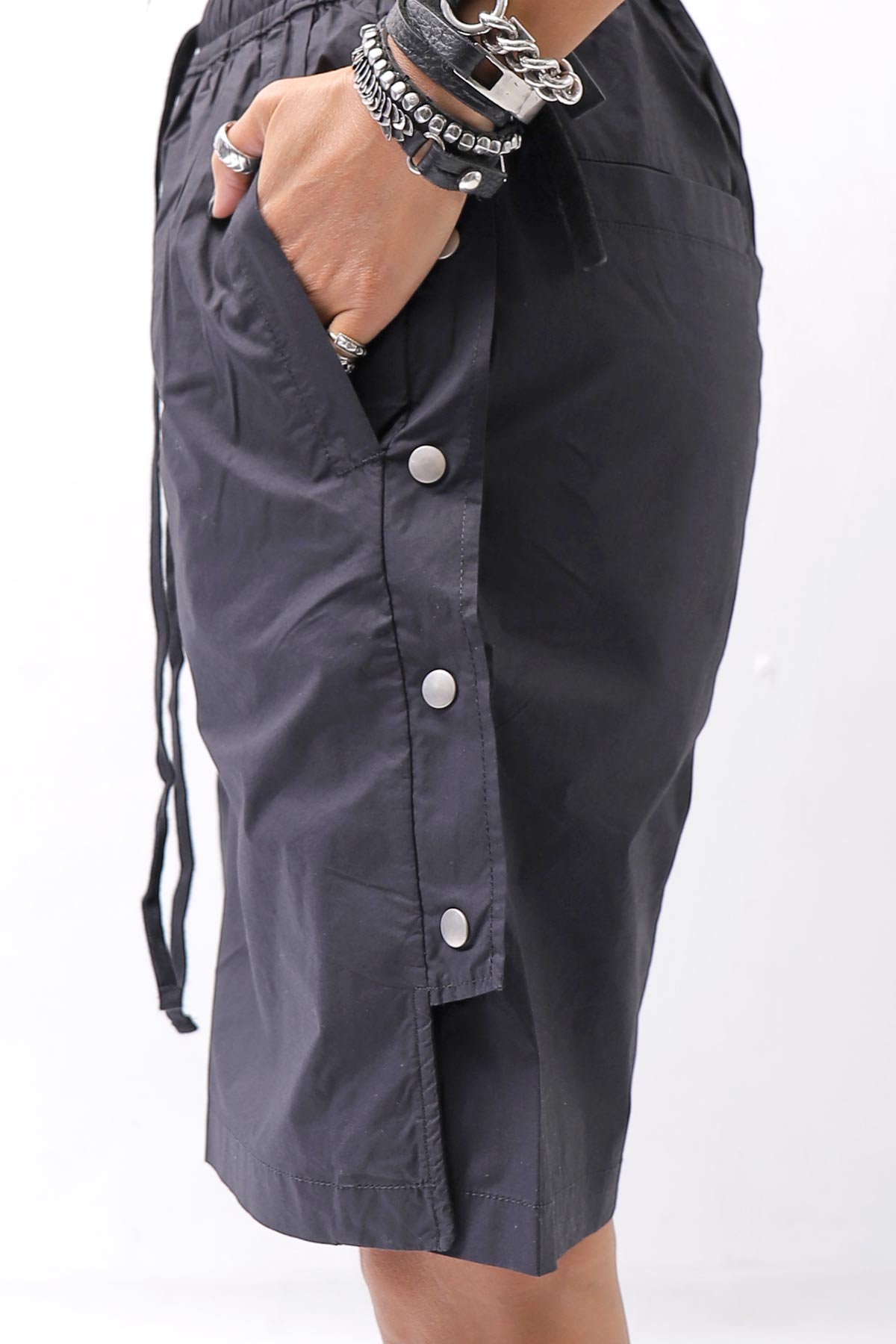 【thom/krom】 UNISEX STRETCH COTTON HALF PANTS MP33_BLACK
