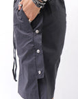 【thom/krom】 UNISEX STRETCH COTTON HALF PANTS MP33_BLACK