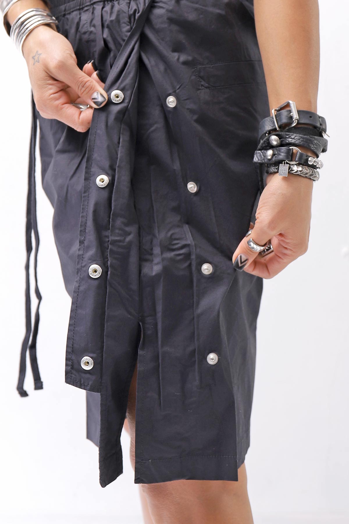 【thom/krom】 UNISEX STRETCH COTTON HALF PANTS MP33_BLACK