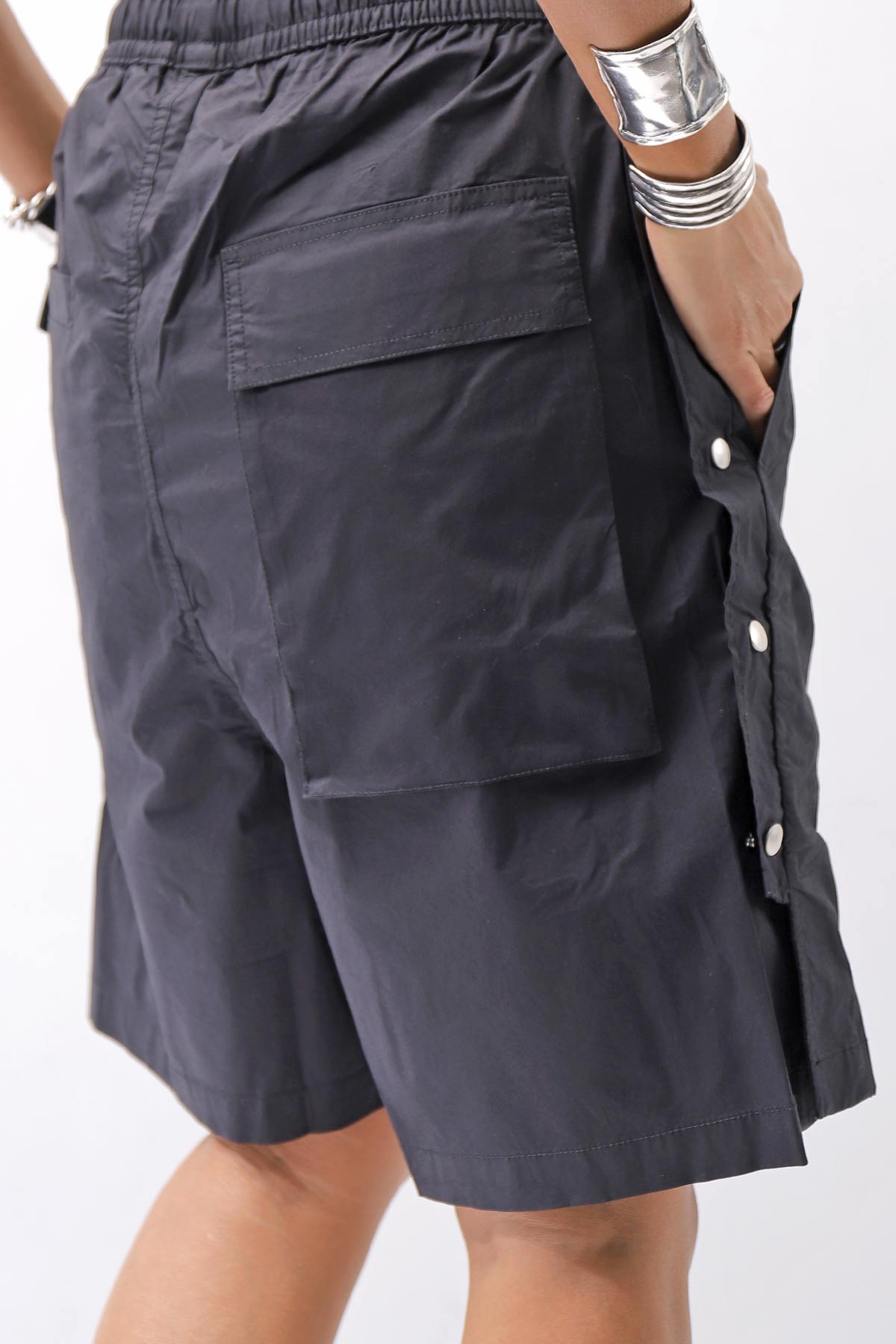 【thom/krom】 UNISEX STRETCH COTTON HALF PANTS MP33_BLACK