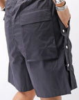 【thom/krom】 UNISEX STRETCH COTTON HALF PANTS MP33_BLACK