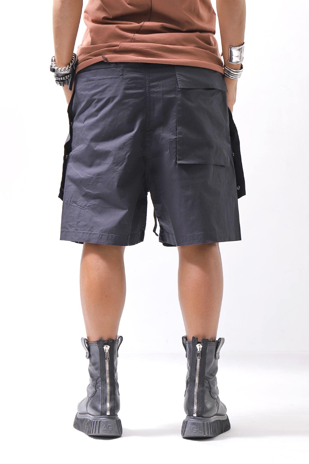 【thom/krom】 UNISEX STRETCH COTTON HALF PANTS MP33_BLACK