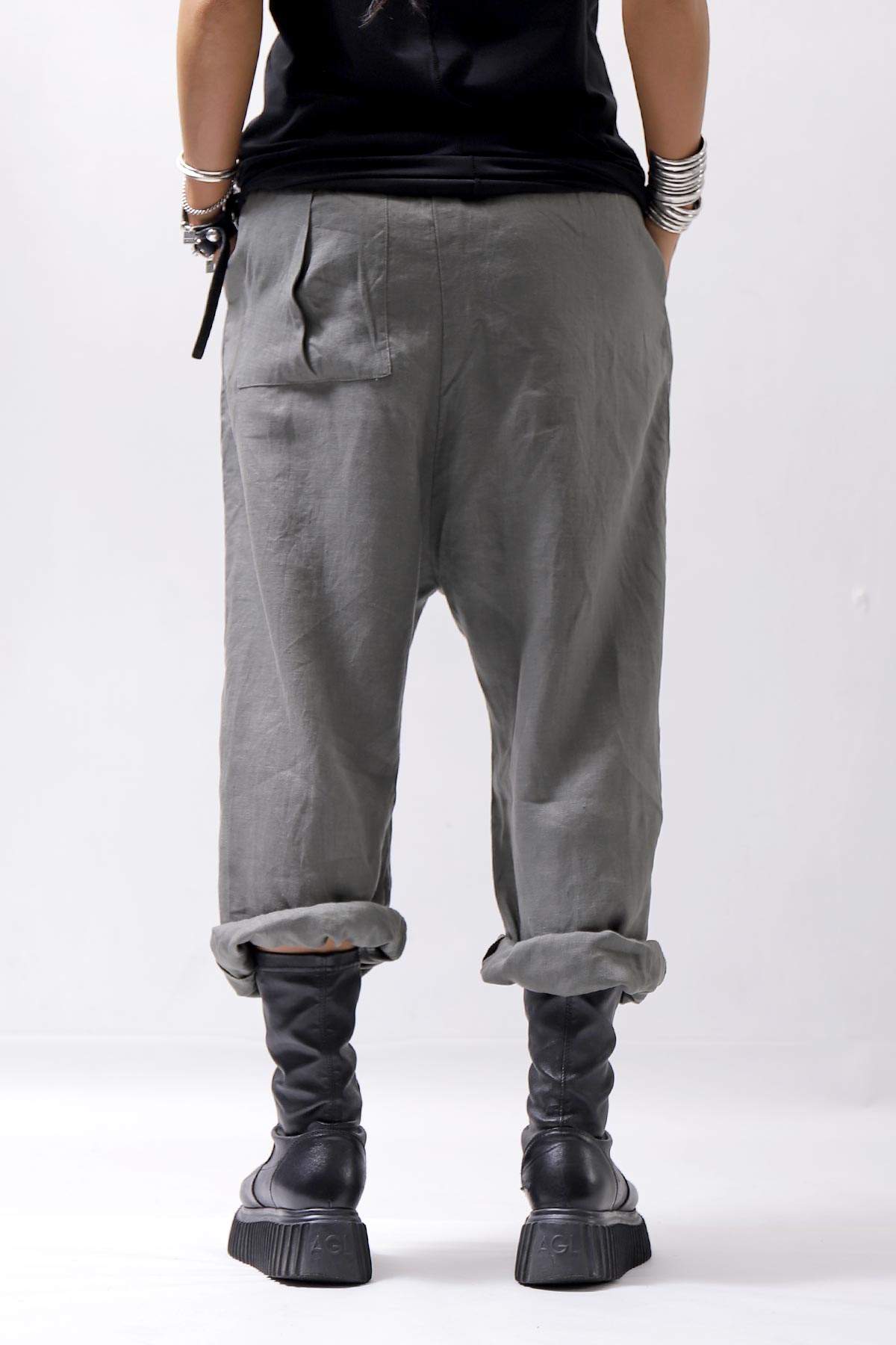 【studio b3】 UNISEX RELAX&amp;STYLISH LINEN PANTS BZB1701_SMOKE GREEN