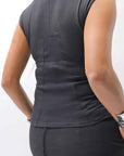 【thom/krom】 FRONT CROSS MODAL & SILK STRETCH TOP WTS606_BLACK