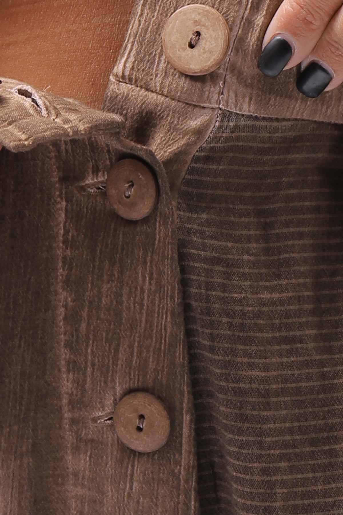 【studio b3】 UNISEX MIX MATERIAL PATCHED SARROUEL PANTS NB2106_COPPER OLD DYE