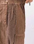 【studio b3】 UNISEX MIX MATERIAL PATCHED SARROUEL PANTS NB2106_COPPER OLD DYE