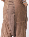 【studio b3】 UNISEX MIX MATERIAL PATCHED SARROUEL PANTS NB2106_COPPER OLD DYE