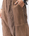 【studio b3】 UNISEX MIX MATERIAL PATCHED SARROUEL PANTS NB2106_COPPER OLD DYE