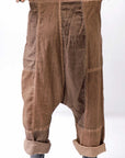【studio b3】 UNISEX MIX MATERIAL PATCHED SARROUEL PANTS NB2106_COPPER OLD DYE