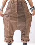 【studio b3】 UNISEX MIX MATERIAL PATCHED SARROUEL PANTS NB2106_COPPER OLD DYE