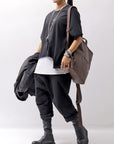 【MIRANDA KALOUDIS】 UNISEX 2WAY CALF LEATHER REGULAR BAG_FANGO