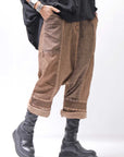 【studio b3】 UNISEX MIX MATERIAL PATCHED SARROUEL PANTS NB2106_COPPER OLD DYE