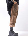 【studio b3】 UNISEX MIX MATERIAL PATCHED SARROUEL PANTS NB2106_COPPER OLD DYE