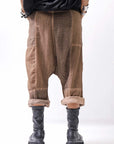 【studio b3】 UNISEX MIX MATERIAL PATCHED SARROUEL PANTS NB2106_COPPER OLD DYE
