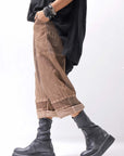 【studio b3】 UNISEX MIX MATERIAL PATCHED SARROUEL PANTS NB2106_COPPER OLD DYE