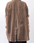 【studio b3】 OVERSIZED BACK BUTTON SHIRT TOP NB2070_COPPER OLD DYE