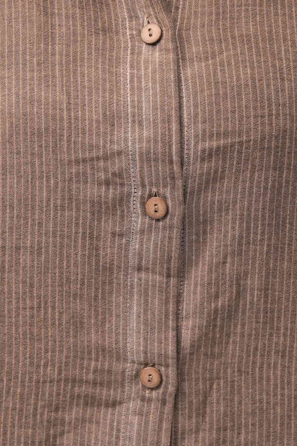 【studio b3】 OVERSIZED BACK BUTTON SHIRT TOP NB2070_COPPER OLD DYE