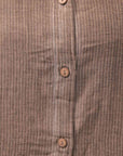 【studio b3】 OVERSIZED BACK BUTTON SHIRT TOP NB2070_COPPER OLD DYE