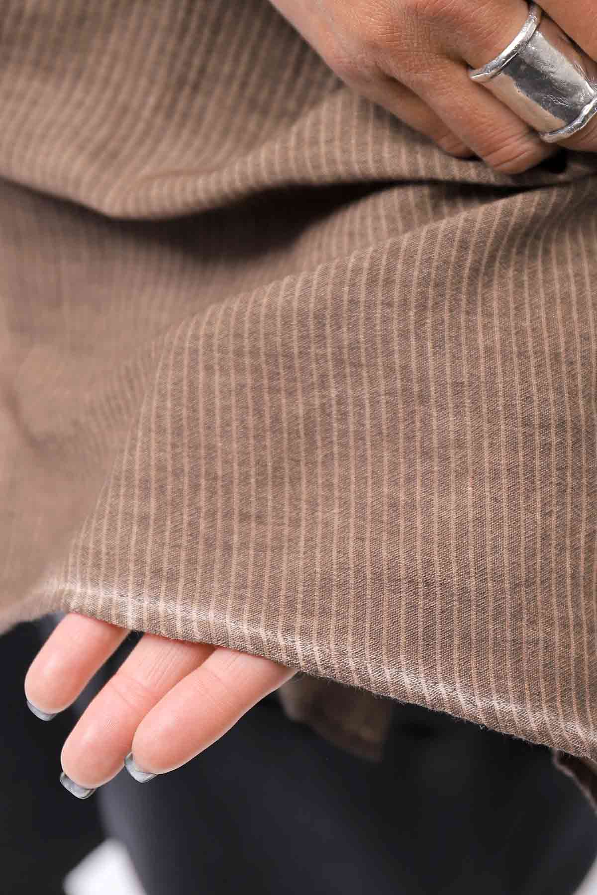 【studio b3】 OVERSIZED BACK BUTTON SHIRT TOP NB2070_COPPER OLD DYE