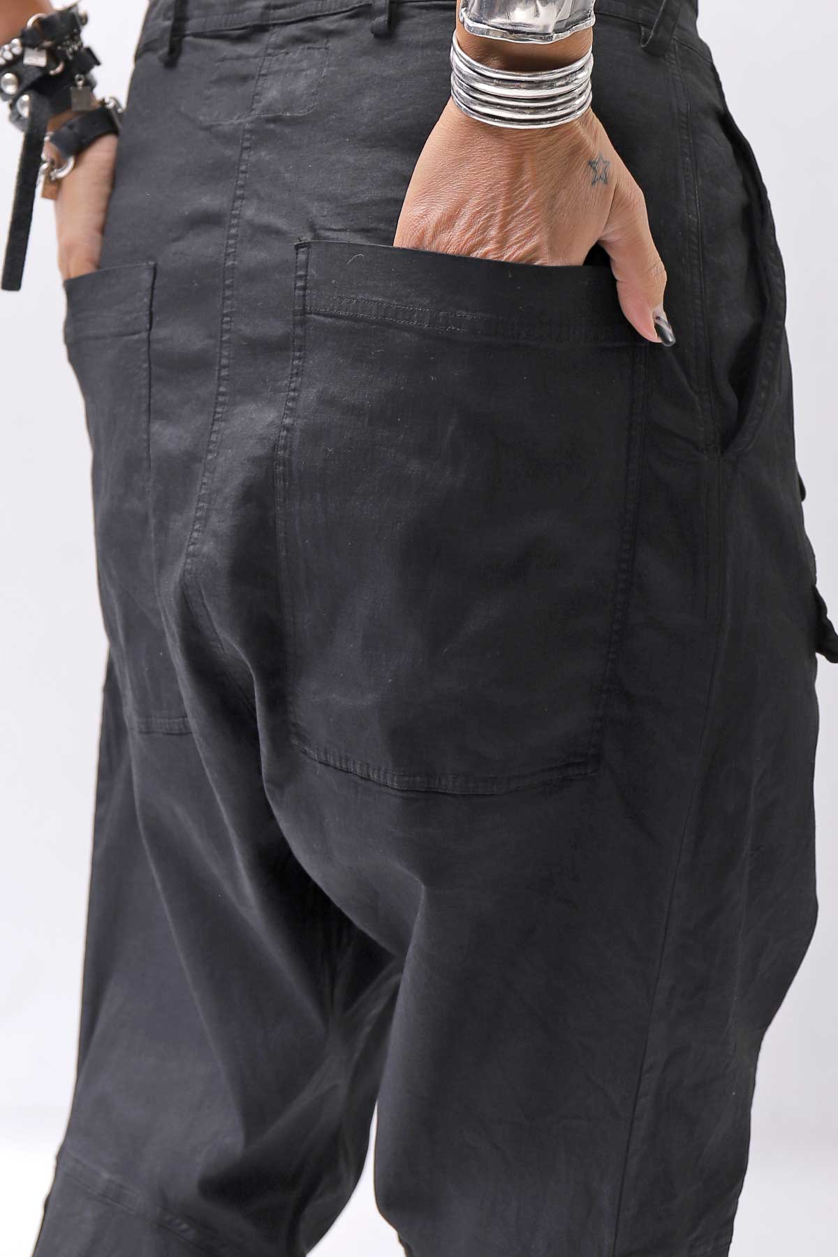 【RUNDHOLZ】 UNISEX STRETCH COTTON GLOSS SARRUEL PANTS _BLACK GLOSS
