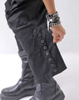【RUNDHOLZ】 UNISEX STRETCH COTTON GLOSS SARRUEL PANTS _BLACK GLOSS