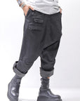 【RUNDHOLZ】 UNISEX STRETCH COTTON GLOSS SARRUEL PANTS _BLACK GLOSS