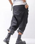 【RUNDHOLZ】 UNISEX STRETCH COTTON GLOSS SARRUEL PANTS _BLACK GLOSS