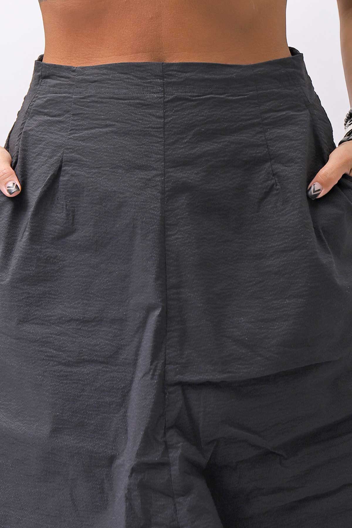 【RUNDHOLZ】 UNISEX STRETCH BIG POCKETS WIDE PANTS _BLACK