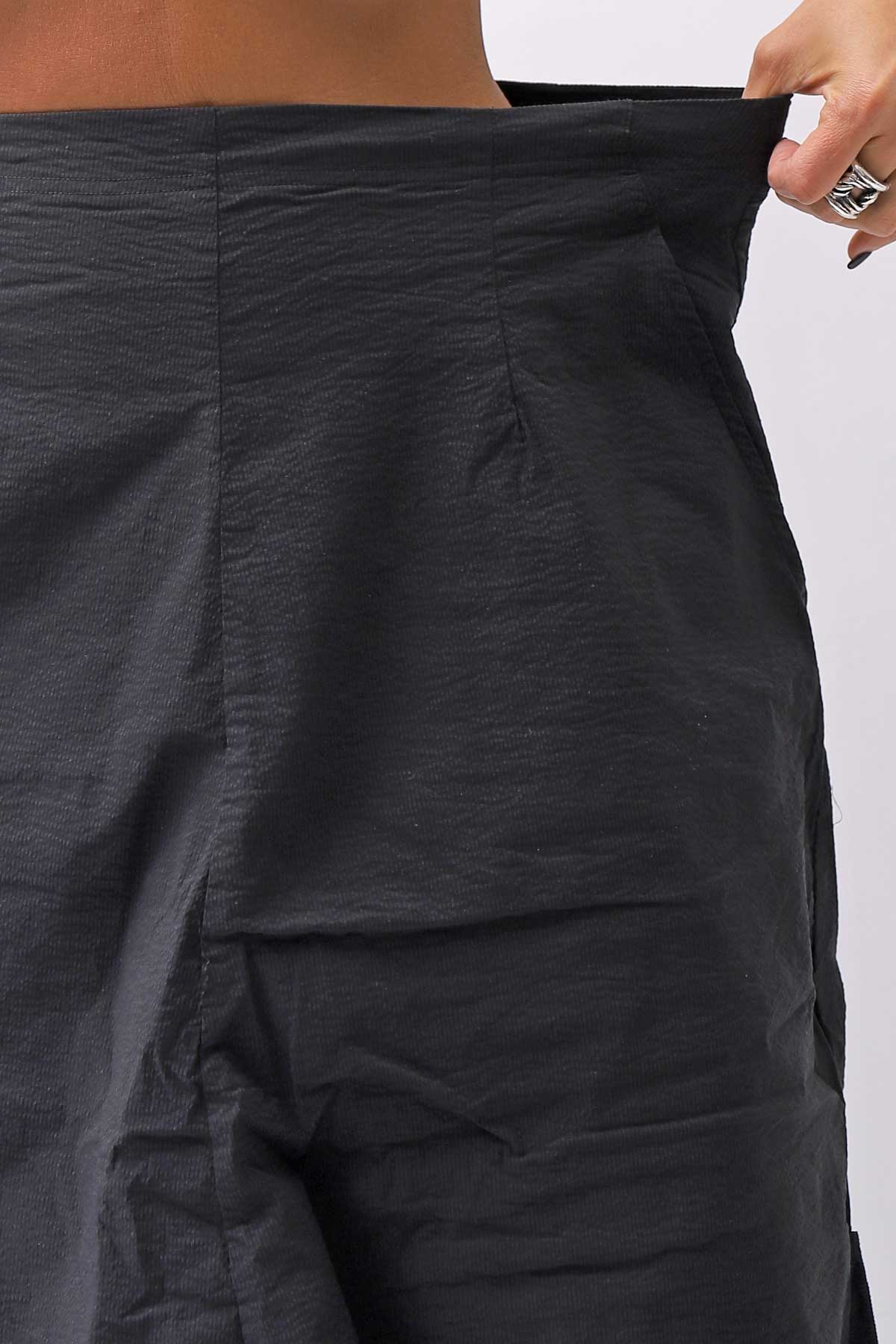 【RUNDHOLZ】 UNISEX STRETCH BIG POCKETS WIDE PANTS _BLACK