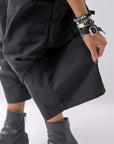 【RUNDHOLZ】 UNISEX STRETCH BIG POCKETS WIDE PANTS _BLACK