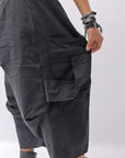 【RUNDHOLZ】 UNISEX STRETCH BIG POCKETS WIDE PANTS _BLACK