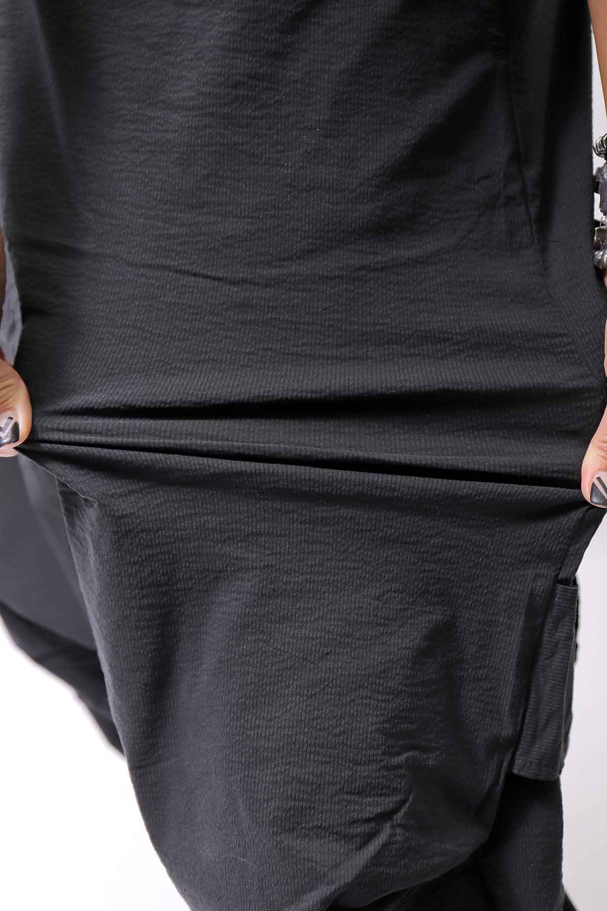 【RUNDHOLZ】 UNISEX STRETCH BIG POCKETS WIDE PANTS _BLACK