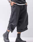 【RUNDHOLZ】 UNISEX STRETCH BIG POCKETS WIDE PANTS _BLACK