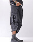 【RUNDHOLZ】 UNISEX STRETCH BIG POCKETS WIDE PANTS _BLACK