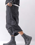 【RUNDHOLZ】 UNISEX STRETCH BIG POCKETS WIDE PANTS _BLACK