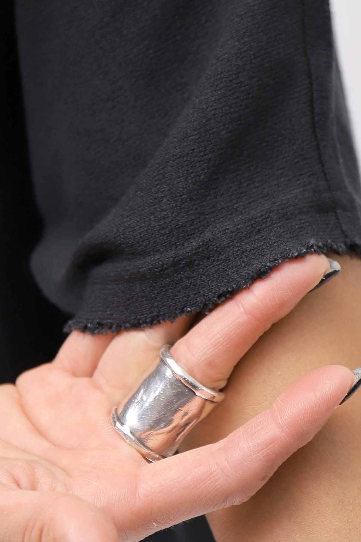 【NOSTRASANTISSIMA】 OVERSIZED VISCOSE&amp;SILK TOP M03_BLACK